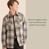 image:imagePendleton Canyon Mens Shirt Long Sleeve Flannel Shirt 100 Virgin Wool  Regular FitGrey MixTan Mix Plaid