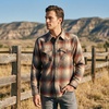 image:imagePendleton Canyon Mens Shirt Long Sleeve Flannel Shirt 100 Virgin Wool  Regular FitRed MixGrey Mix Ombre