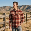 image:imagePendleton Canyon Mens Shirt Long Sleeve Flannel Shirt 100 Virgin Wool  Regular FitRedTan Mix Ombre