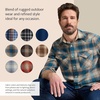 image:imagePendleton Canyon Mens Shirt Long Sleeve Flannel Shirt 100 Virgin Wool  Regular FitTanBlueGrey Ombre