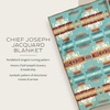 image:imagePendleton Chief Joseph Jacquard Wool Blanket Reversible 64 x 80 InchAqua