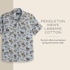 image:imagePendleton Mens Laramie SnapFront Breathable Cotton Short SleeveWild Horse Blue