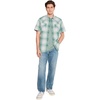 image:imagePendleton Mens Short Sleeve Frontier Shirt Comfortable Cotton PolyesterEcruTurquoise Plaid