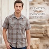 image:imagePendleton Mens Short Sleeve Frontier Shirt Comfortable Cotton PolyesterGreyBlackRed Plaid