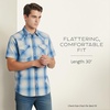 image:imagePendleton Mens Short Sleeve Frontier Shirt Comfortable Cotton PolyesterIvoryBlue Plaid