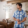 image:imagePendleton Mens Short Sleeve Frontier Shirt Comfortable Cotton PolyesterIvoryBlue Plaid