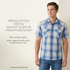 image:imagePendleton Mens Short Sleeve Frontier Shirt Comfortable Cotton PolyesterIvoryBlue Plaid