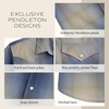 image:imagePendleton Mens Short Sleeve Frontier Shirt Comfortable Cotton PolyesterNavyGrey Ombre