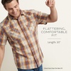 image:imagePendleton Mens Short Sleeve Frontier Shirt Comfortable Cotton PolyesterTanBlueRust Plaid