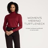 image:imagePendleton Womens Merino Classic Turtleneck Sweater 100 Merino WoolRed Dahlia