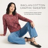 image:imagePendleton Womens Raglan Cotton Graphic Sweater 100 Peruvian CottonDark Rose Mix