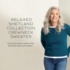 image:imagePendleton Womens Shetland 100 Wool Crewneck Sweater Soft Knit PulloverDeep Teal Heather