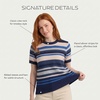 image:imagePendleton Womens Textured Striped Sweater 100 Cotton Crewneck TopNavyIvory Stripe