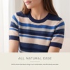 image:imagePendleton Womens Textured Striped Sweater 100 Cotton Crewneck TopNavyIvory Stripe