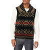 image:imagePendleton Mens Peak Stripe Lambswool VestPeak Stripe Peat BrownBlkRed