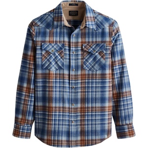 image:imagePendleton Canyon Mens Shirt Long Sleeve Flannel Shirt 100 Virgin Wool  Regular FitBlueTan Ombre