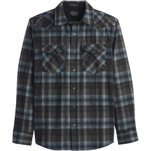 image:imagePendleton Canyon Mens Shirt Long Sleeve Flannel Shirt 100 Virgin Wool  Regular FitGrey MixAqua Plaid
