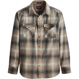 image:imagePendleton Canyon Mens Shirt Long Sleeve Flannel Shirt 100 Virgin Wool  Regular FitGrey MixTan Mix Plaid
