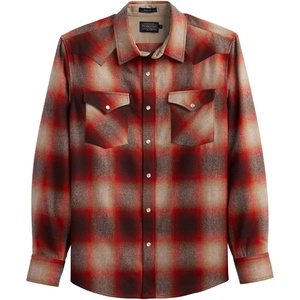 image:imagePendleton Canyon Mens Shirt Long Sleeve Flannel Shirt 100 Virgin Wool  Regular FitRedTan Mix Ombre