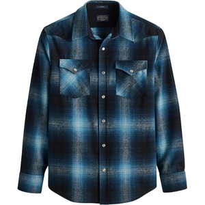 image:imagePendleton Canyon Mens Shirt Long Sleeve Flannel Shirt 100 Virgin Wool  Regular FitTurquoise Ombre