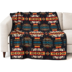 image:imagePendleton Chief Joseph Jacquard Wool Blanket Reversible 64 x 80 InchBlack