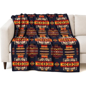 image:imagePendleton Chief Joseph Jacquard Wool Blanket Reversible 64 x 80 InchNavy