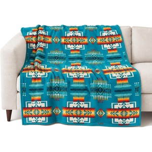 image:imagePendleton Chief Joseph Jacquard Wool Blanket Reversible 64 x 80 InchTurquoise