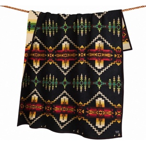 image:imagePendleton Jacquard Napped Throw Blanket WoolCotton Blend 64 x 80 inFour Corners