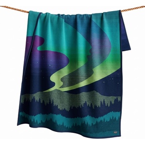 image:imagePendleton Jacquard Napped Throw Blanket WoolCotton Blend 64 x 80 inNorthern Lights