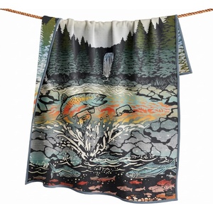 image:imagePendleton Jacquard Napped Throw Blanket WoolCotton Blend 64 x 80 inSalmon Falls