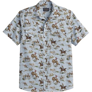 image:imagePendleton Mens Laramie SnapFront Breathable Cotton Short SleeveWild Horse Blue
