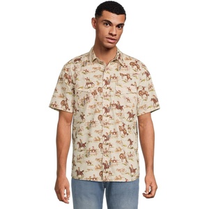image:imagePendleton Mens Laramie SnapFront Breathable Cotton Short SleeveWild Horse Ecru