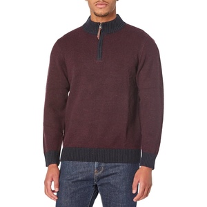 image:imagePendleton Mens Mens Shetland Wool Half Zip SweaterNavyBurgundy