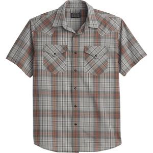 image:imagePendleton Mens Short Sleeve Frontier Shirt Comfortable Cotton PolyesterGreyBlackRed Plaid