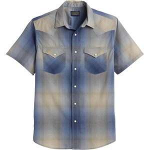 image:imagePendleton Mens Short Sleeve Frontier Shirt Comfortable Cotton PolyesterNavyGrey Ombre