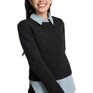 image:imagePendleton Womens Shetland 100 Wool Crewneck Sweater Soft Knit PulloverBlack Heather